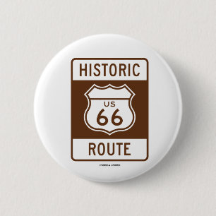 Badge Rond 5 Cm Itinéraire historique 66 (signe des USA