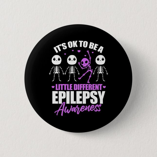 Badge Rond 5 Cm Its Ok To Be A Little Different Epilepsy Awareness (Devant)