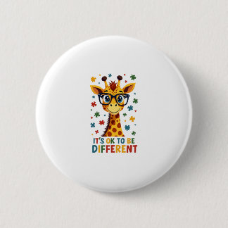 Badge Rond 5 Cm It's Ok To Be Different Giraffe Autism Awareness B