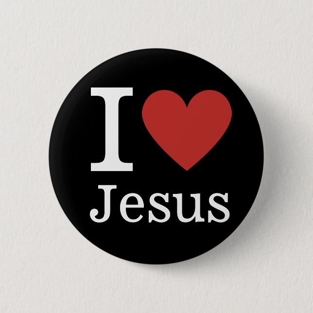 Badge Rond 5 Cm J❤️aime Jésus CUSTOMIZABLE Pin Bouton (Devant)