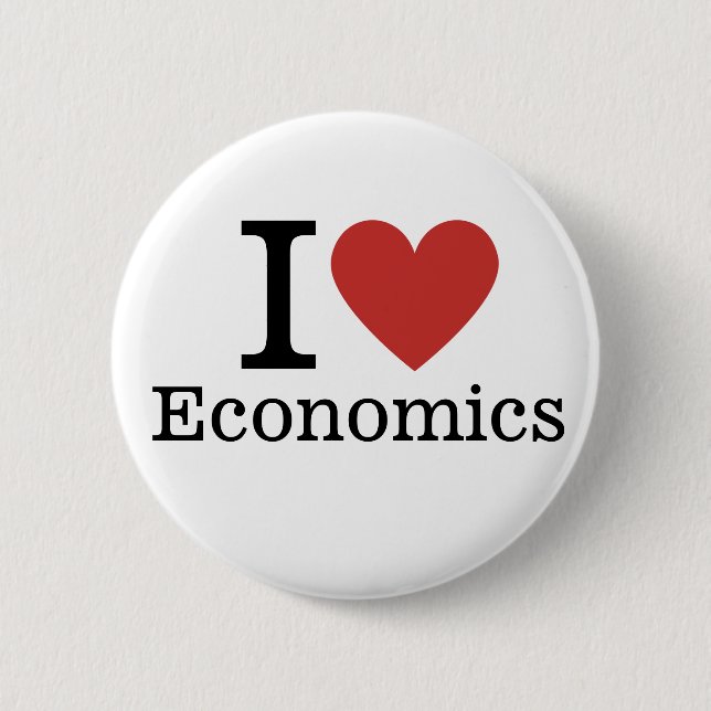 Badge Rond 5 Cm J'❤️ aime l'économie Économique Épingles PERSONNAL (Devant)