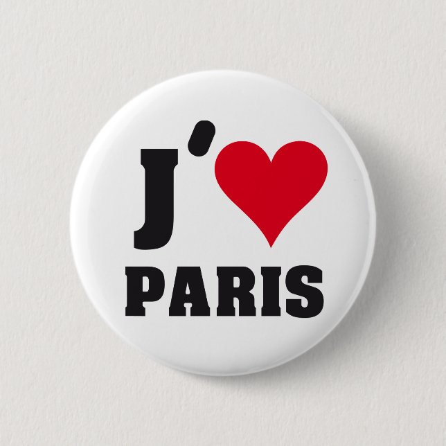 BADGE ROND 5 CM J´AIME PARIS (Devant)