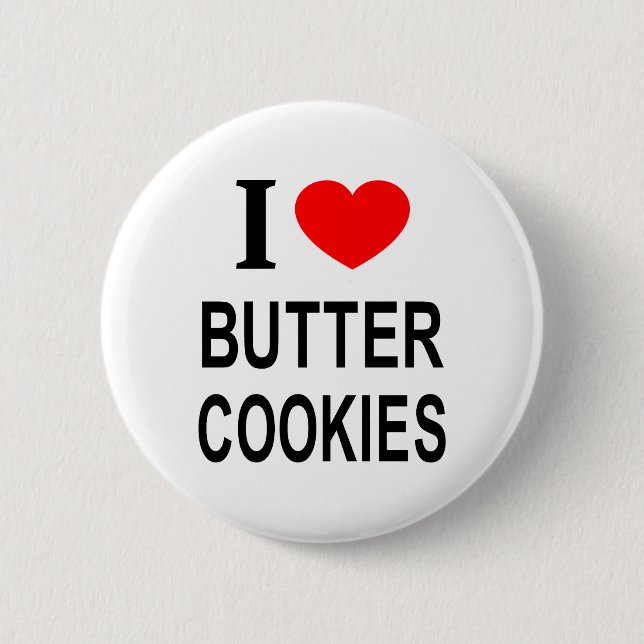 BADGE ROND 5 CM J' ❤️ BISCUITS AU BEURRE J'AIME LES BISCUITS AU BE (Devant)