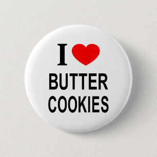 BADGE ROND 5 CM J' ❤️ BISCUITS AU BEURRE J'AIME LES BISCUITS AU BE
