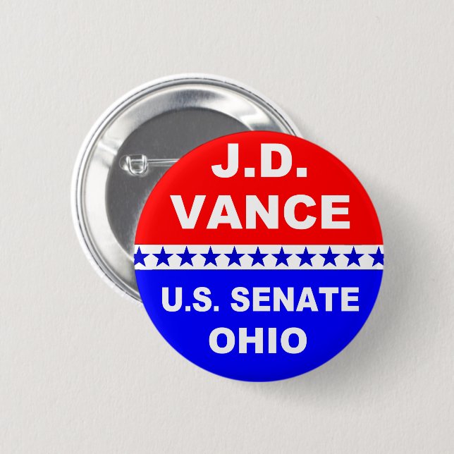 Badge Rond 5 Cm J.D. Vance Sénat américain Ohio 2022 (Devant & derrière)