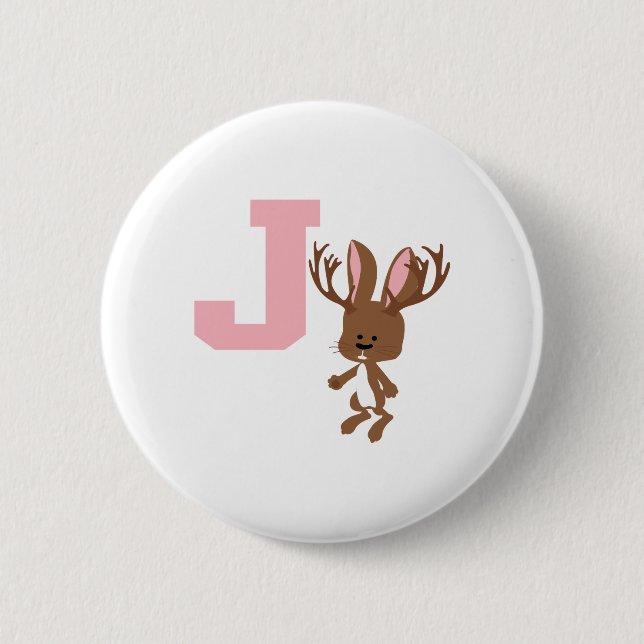 Badge Rond 5 Cm J est pour Jackalope (Devant)