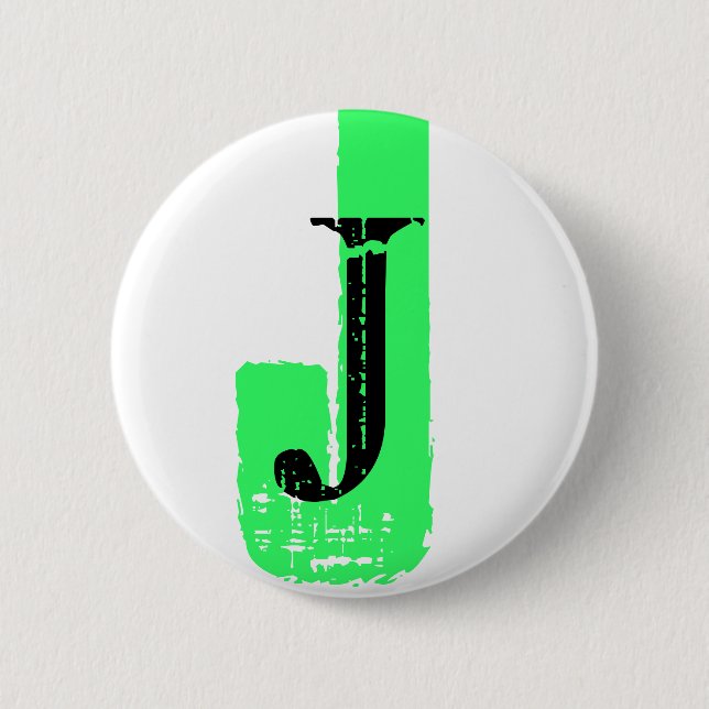 Badge Rond 5 Cm J Monogram - Bouton personnalisable (Devant)