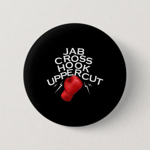 Badge Rond 5 Cm Jab Cross Hook Uppercut Boxer Funny Boxer Trainin