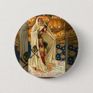 Badge Rond 5 Cm Jack-o'-lantern antique Halloween
