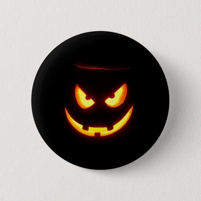 Badge Rond 5 Cm Jack-o'-lantern éffrayant (Devant)