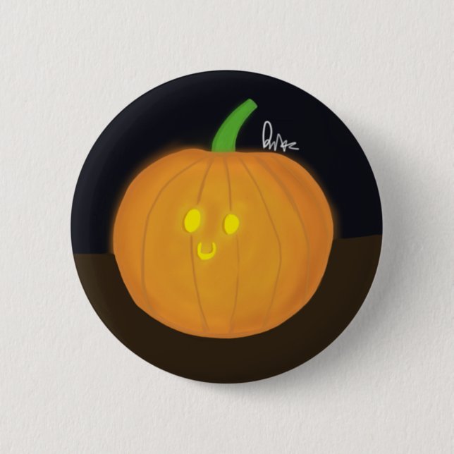 Badge Rond 5 Cm Jack-o'-lantern stupéfié (Devant)
