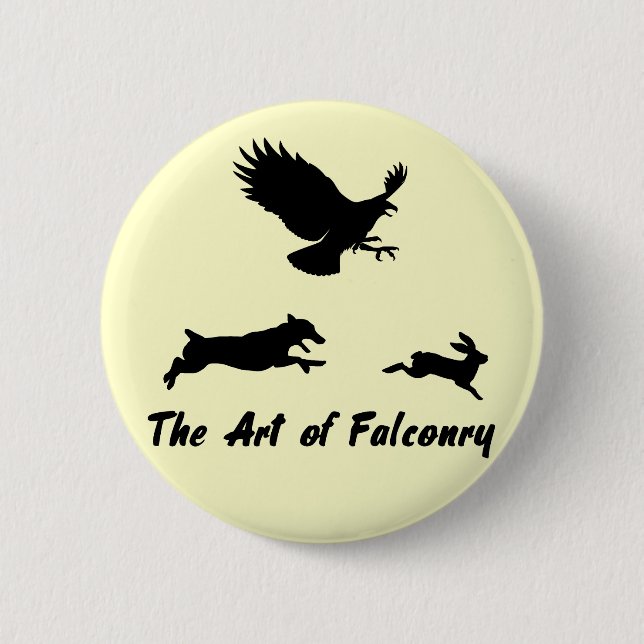 Badge Rond 5 Cm Jack Russel et Falconry (Devant)