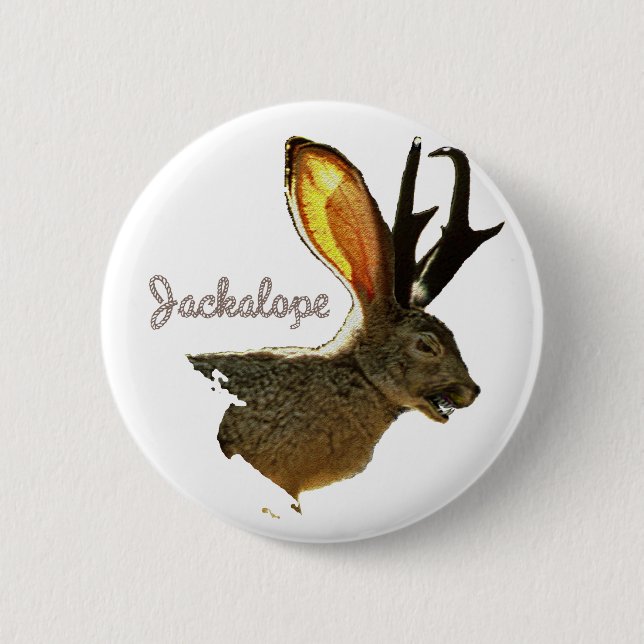 Badge Rond 5 Cm Jackalope (Devant)