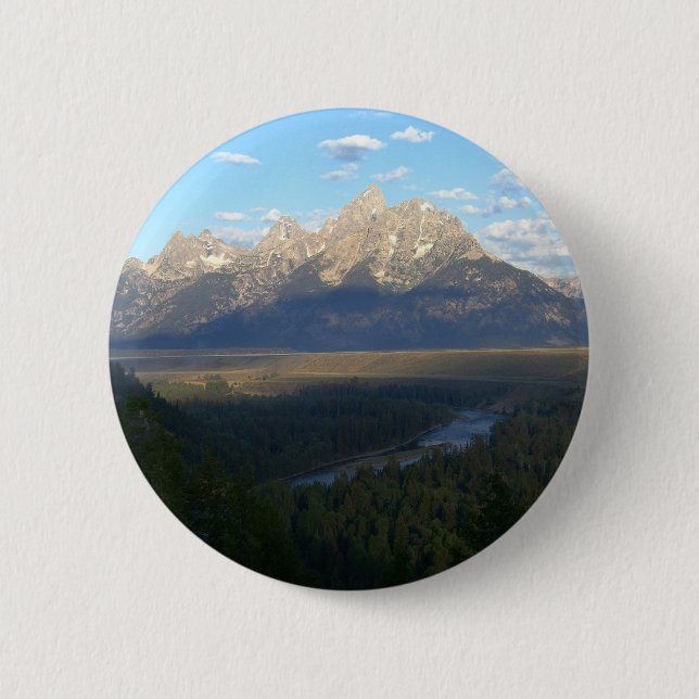 Badge Rond 5 Cm Jackson Hole Mountains (Grand Teton National Park) (Devant)