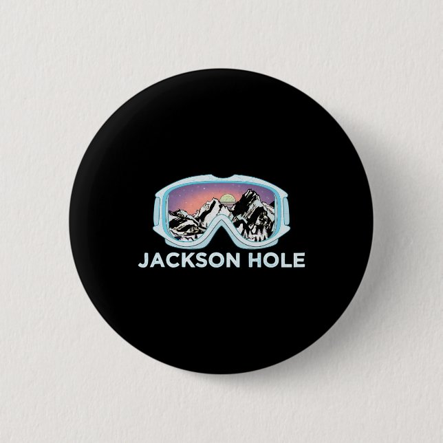 Badge Rond 5 Cm Jackson Hole Ski Design Jackson Hole (Devant)