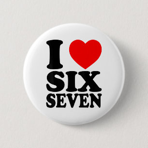 Badge Rond 5 Cm J'adore 67 drôle de mème Je cœur Six Sept