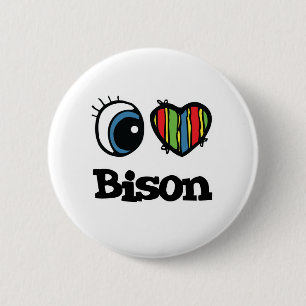 Badge Rond 5 Cm J'adore (Cœur) Bison
