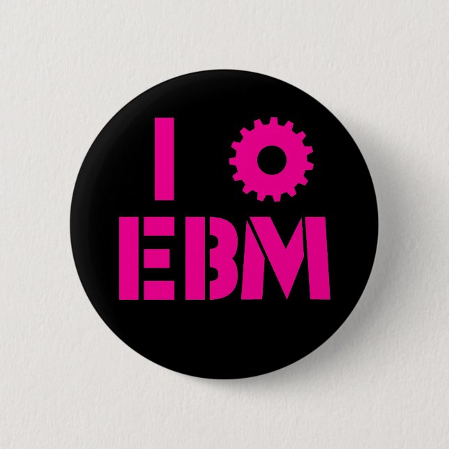 Badge Rond 5 Cm J'ADORE EBM Rose Chaud (Devant)