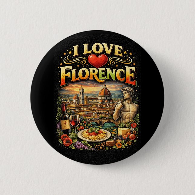 Badge Rond 5 Cm J'adore Florence (Devant)