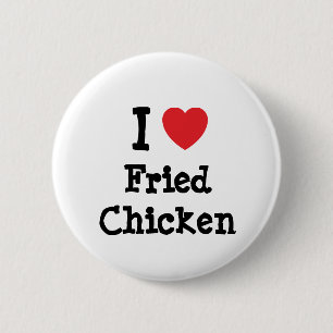 Badge Rond 5 Cm J'adore Fried Chicken heart T-Shirt