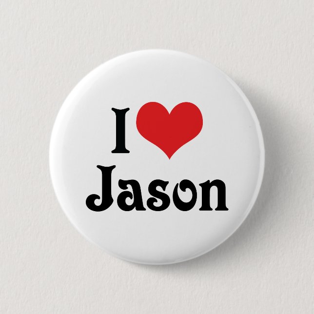 Badge Rond 5 Cm J'adore Jason (Devant)