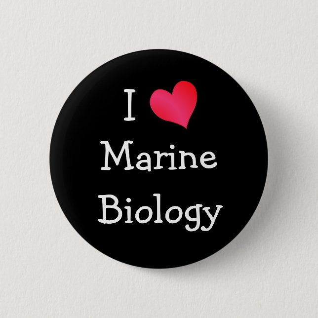 Badge Rond 5 Cm J'adore la biologie marine (Devant)