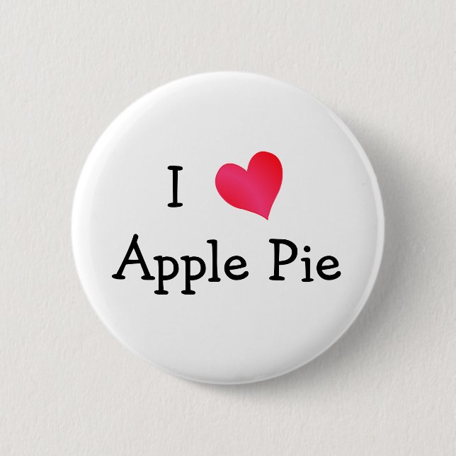 Badge Rond 5 Cm J'adore la tarte aux pommes (Devant)