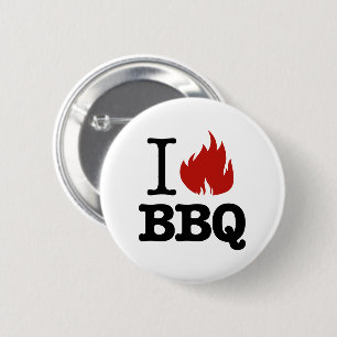 Badge Rond 5 Cm J'adore le barbecue