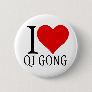 Badge Rond 5 Cm J'adore le bouton qi gong