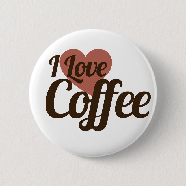 Badge Rond 5 Cm J'adore le café (Devant)