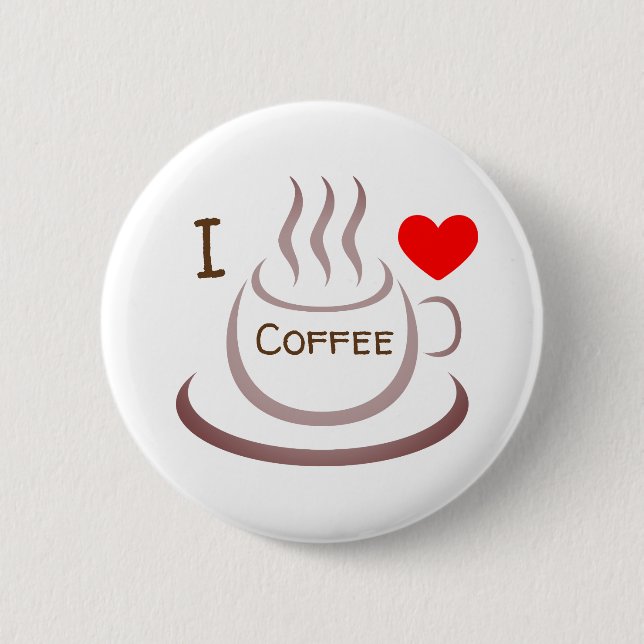 Badge Rond 5 Cm J'adore le café (Devant)