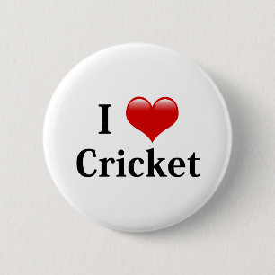 Badge Rond 5 Cm J'adore le cricket