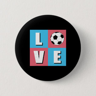 Badge Rond 5 Cm J'adore le football Football pour les joueurs les