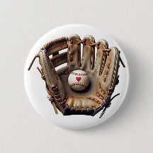 J'adore le gant d'entraîneur de baseball rouge cœu