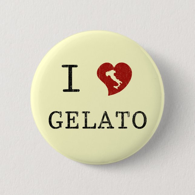Badge Rond 5 Cm J'adore le gelato (Devant)