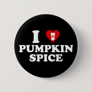 Badge Rond 5 Cm J'adore le goût de citrouille