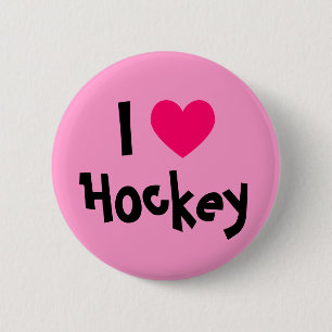 Badge Rond 5 Cm J'adore le hockey