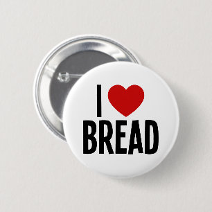 Badge Rond 5 Cm J'adore le pain • J'aime le pain Bouton rond