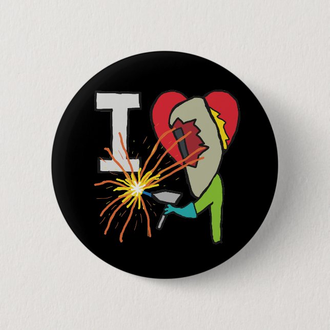 Badge Rond 5 Cm J'adore le soudage (Devant)