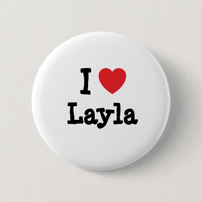 Badge Rond 5 Cm J'adore le T-shirt de Layla heart (Devant)