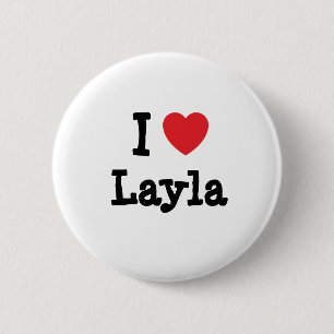 Badge Rond 5 Cm J'adore le T-shirt de Layla heart