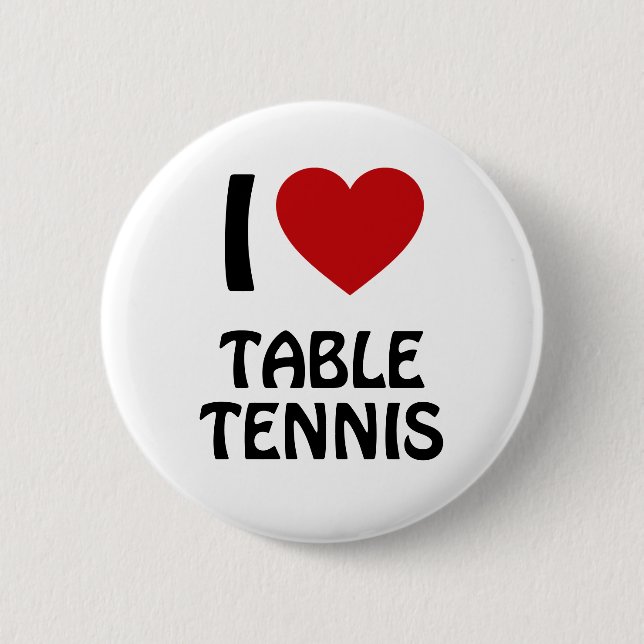 Badge Rond 5 Cm J'adore le tennis de table (Devant)