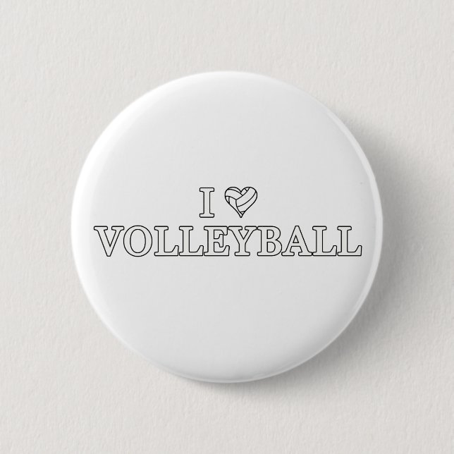 Badge Rond 5 Cm J'adore le volley-ball (Devant)