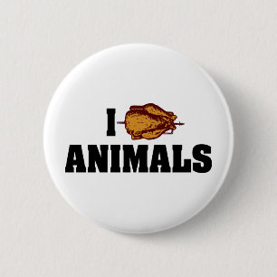 Badge Rond 5 Cm J'adore les animaux au cœur - Amoureux de la cuiss