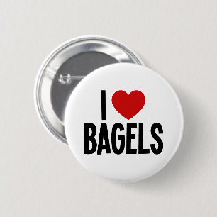 Badge Rond 5 Cm J'adore les Bagels • J'aime les Bagels Bouton Rond