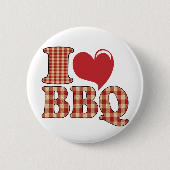 Badge Rond 5 Cm J'adore les BBQ (Devant)
