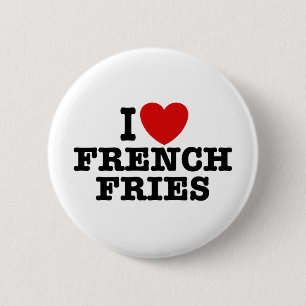 Badge Rond 5 Cm J'adore les frites françaises