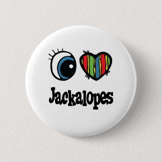 Badge Rond 5 Cm J'adore (♥) les Jackalopes