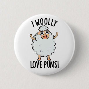 Badge Rond 5 Cm J'adore les jeux de mots moutons drôles