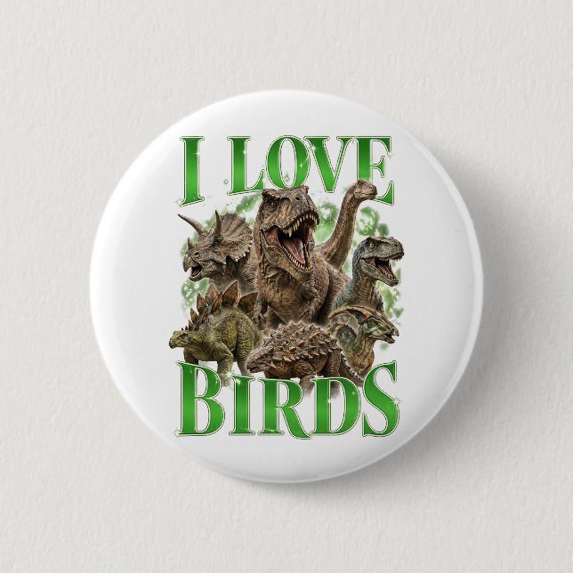 Badge Rond 5 Cm J'adore les oiseaux (Devant)